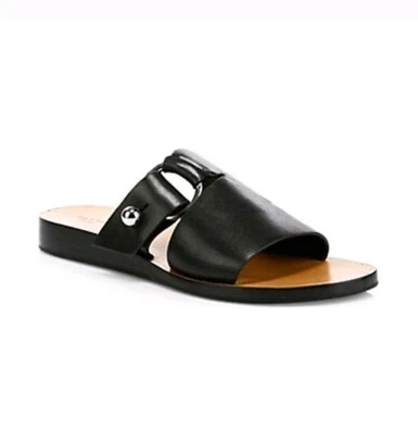 Rag And Bone Arc Flat Slide Black Leather 37.5 - Image 1 of 4