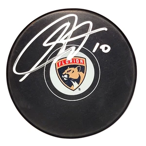 Disco de hockey autografiado por AJ Greer de los Florida Panthers Beckett testigo - Imagen 1 de 1