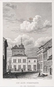 Berlin Alte Sternwarte Stahlstich Grünewald aus Spiker 1833 Passepartout - Bild 1 von 6