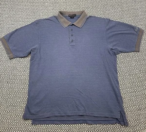 Polo Henley vintage anni 90 Nike Golf UOMO LARGE astratta geometrica blu grigia - Foto 1 di 6