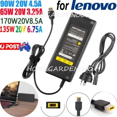 For Lenovo AC Adapter Power Charger 45W 65W 90W 135W 170W 20V USB Square Yellow - image 1 of 4
