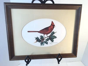 American 20th Century Linda Luke Pincock Cardinal Print 473/1000 Bird Framed - Picture 1 of 7
