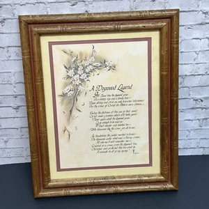 A Dogwood Legend Framed Art Print Signed 13.5 in X 16.5 in Bamboo Style Frame - Picture 1 of 7