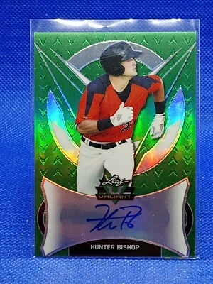 Hunter Bishop 2019 Leaf Valiant AUTO AUTOGRAPH #BA-HB1 GREEN ***33/99*** - Image 1 of 2