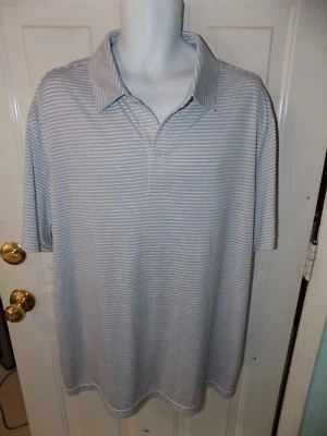 CHAMPION Golf Polo Shirt Duo Dry UV Protection Gray/White Striped Shirt Size 2XL - Image 1 of 3