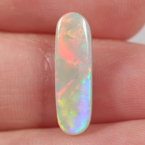 1.52ct Dark Australian Opal, Natural Solid Opal Polished Cabochon 5 x 16mm - Picture 1 of 6