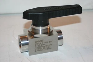 1/2" FNPT 316ss Ball Valve (2500 Psig) Hansun S-LOK SBV4-F-8N-S6 - Picture 1 of 4