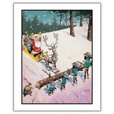 Poster offset Lucky Luke, The Daltons stealing Santa Claus (28x35,5cm)
