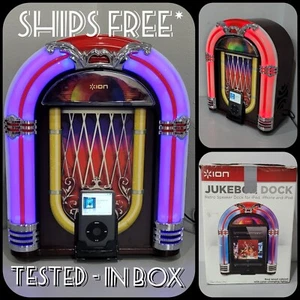 Altoparlante retrò Ion Jukebox Dock - 30 pin iPhone iPod testato funziona IN SCATOLA PULITA - Foto 1 di 19