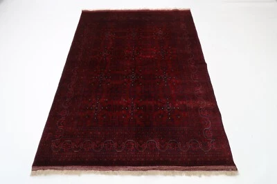 5 x 7 ft Bokhara Red Fine Area Rug Afghan Hand Knotted Soft Wool Tribal Rug - Image 1 of 4