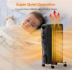 1500W Electric Oil Filled Radiator Space Heater 7-Fin Thermostat Room Radiant