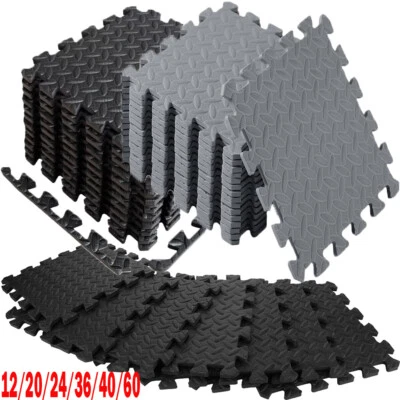 12~60Pc Puzzle Exercise Mat Floor Mats Soft Foam Interlocking Tiles Home GYM USA - Image 1 of 4