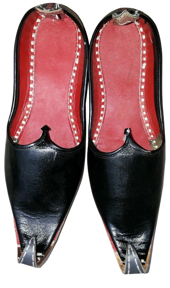 Mens Wear Black Color Leather Vintage Khussa Gents Handmade Shoes From India - Image 1 of 1