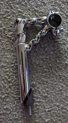 DOUBLE TWISTED GOOSENECK/ STEM 22.2 MM  LOWRIDER BICYCLES, CRUISER,CHROME  - Image 1 of 4