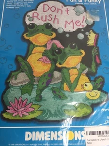 Dimensions Counted Cross Stitch Kit BATHTIME FROGS #72477 Vtg 1998 NEW SEALED - Picture 1 of 5