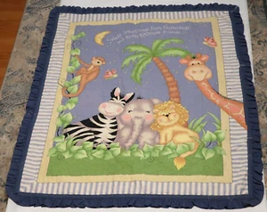 Vintage Bazooples Jungle baby quilt for baby or toddler 43 x 35 - Picture 1 of 11