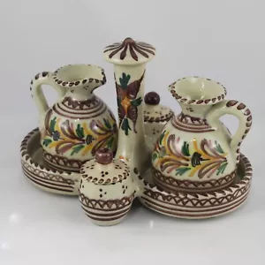 Vintage VINAGRERAS Aceitera Ceramica Popular Puente del Arzobispo Set de Aliño - Foto 1 di 4