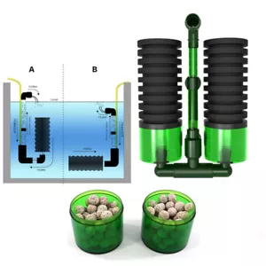 Filtro de doble esponja para tanque de peces bomba de aire oxígeno agua herramienta bioquímica - Imagen 1 de 15