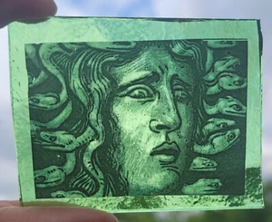 Stained glass Medusa piece fragment kiln fired glass - Picture 1 of 3