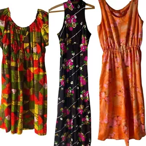LOT OF 19 Vintage Dresses Shirts 1960s 70s 80s Hawaiian Cocktail Rompers - Picture 1 of 8