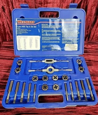 PREOWNED TOOL SET Westward 1Pz47 HSS Tap Die Set 22 Pieces BOAT WOOD AUTO METAL - Image 1 of 4