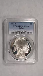2001 P BUFFALO DOLLAR PCGS PF69 DEEP CAMEO GEM UNCIRCULATED $1.00 SILVER COIN! - Picture 1 of 4