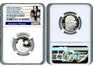 2022 S 25C WILMA MANKILLER SILVER PROOF QUARTER NGC PF70 UCAM FIRST RELEASES - Picture 1 of 3