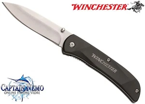WINCHESTER 3" LINERLOCK FOLDING POCKET KNIFE BLACK ALUMINUM HANDLE WN6220035W - Picture 1 of 4