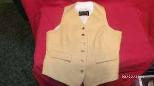 BELVOIR Phillips & Piper LTD Pure New Wool Yellow Sleeveless Button Vest 34 - Picture 1 of 4