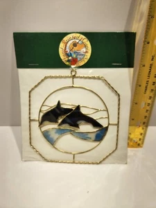 Handbemalte Capiz Muscheln Mannfresser Wal - Bild 1 von 1