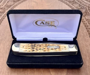 CASE CARBON STEEL TRAPPER KNIFE 2009 ISSUE 6254 AMBER JIGGED BONE 3 BLADES MIB - Bild 1 von 9