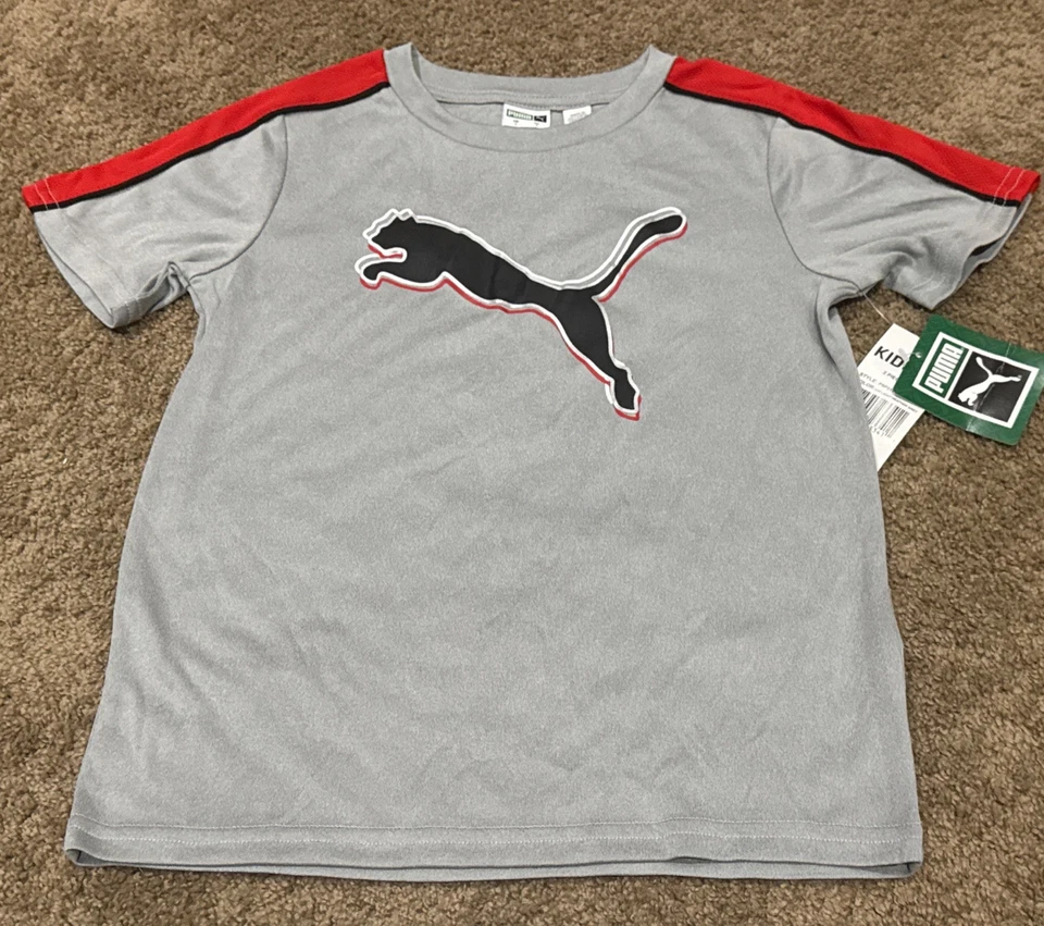 Camisa deportiva deportiva Puma roja gris negra niños nueva con etiquetas talla 6 Foto 1 de 1