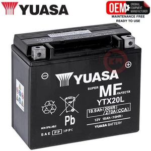 Battery YTX20L-BS Yuasa Sealed Honda GL Gold Wing 1800 2018-2023 - Picture 1 of 3