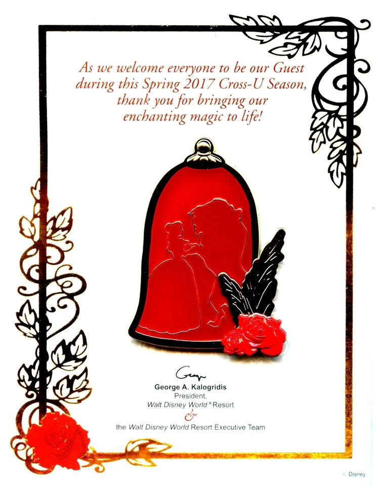 Walt Disney World - Primavera 2017 - Prendedor Cross-U miembro del elenco (La Bella y la Bestia) Foto 1 de 1