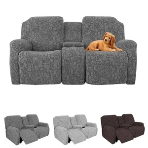 Stretch Loveseat Liegebezüge mit Konsole Relaxsofa Bezüge mit Taschen - Bild 1 von 28