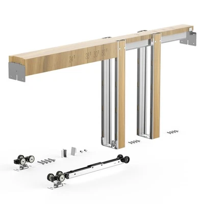 VEVOR Pocket Door Frame Kit Pocket Door Kit for 24-36in Wide 80inHigh Soft Close - Image 1 of 4