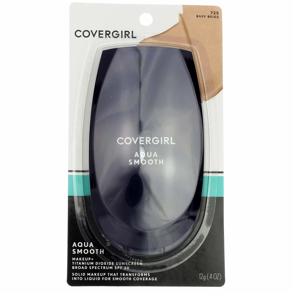 COVERGIRL Aquasmooth Foundation Makeup Buff Beige 725 SPF 20 0.4 Oz
