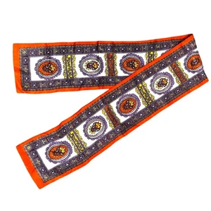 Vintage seidige Krawatte Damen Mod Farben 70’s 2-seitig orange lila Paisley Schal - Bild 1 von 5