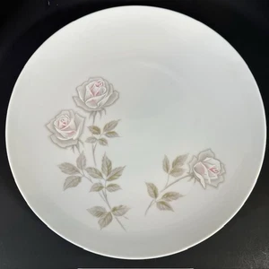 Noritake Edenrose 1 Dinner Plates Gray/Pink/White Roses VTG - Picture 1 of 13