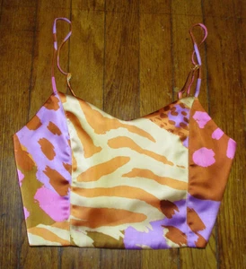 Christian Lacroix Bustier Crop Top S Women Multicolor Animal Print - Picture 1 of 4