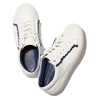 TORY BURCH SPORT GOLF RUFFLE SNEAKERS IN SNOW WHITE / NAVY SEA SIZE 8.5 M - Image 1 of 4