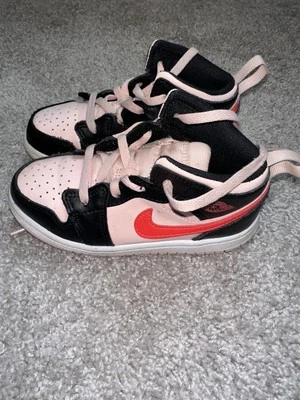 Nike Jordan 1 Mid TD Atmosphere Rosa Negro Carmesí 640735-604 Niño Infantil 10C Foto 1 de 4