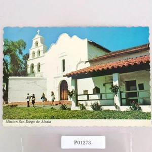 Mission San Diego de Alcala California 1970s 4x6 Deckle Edge Postcard Unposted - Picture 1 of 2
