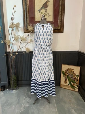 Maxi Vestido Cabana Life Delray Coverluxe Bolsillos Corbata Cintura Azul Talla Grande 💚🎀 Foto 1 de 4