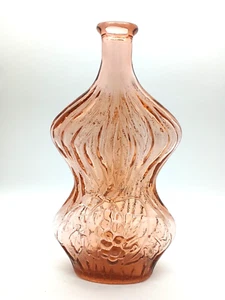 Vintage Empoli Pink Salmon Hourglass Genie Bottle Decanter. - Picture 1 of 4