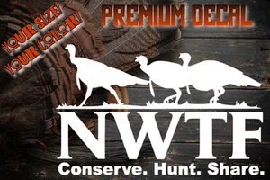 NUEVO CON ETIQUETAS LOGOTIPO Federación Nacional de Pavo Salvaje Pro 2a Caza NRA Calcomanía de Vinilo Adhesiva - Imagen 1 de 7