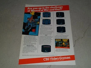 1983 GORF WIZARD OF WOR ATARI VIDEO COMPUTER SYSTEMS AD 1 Seite in Farbe!! - Bild 1 von 1