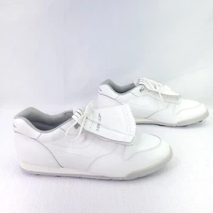 Vintage Dunlop Golf White Shoes Kiltie Oxfords Plastic Spikes Cleats Men Size 12 - Picture 1 of 7