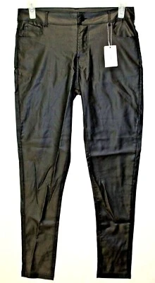 Pantalones grandes de imitación de cuero para mujer Bamans, ajustados elásticos con bolsillos Foto 1 de 4