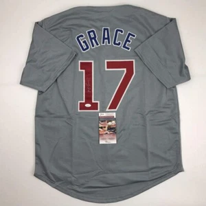 Autographed/Signed MARK GRACE Chicago Grey Baseball Jersey JSA COA Auto - Picture 1 of 4